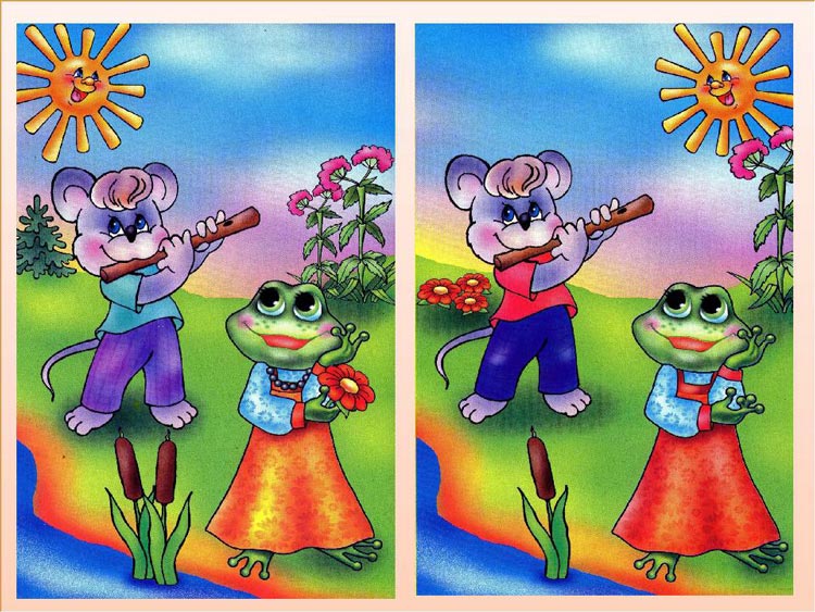 Картинки найди отличия для детей 5 6 лет распечатать цветные